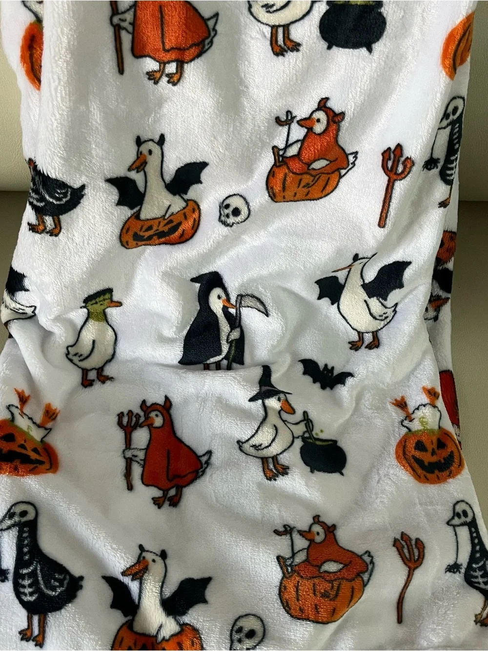 Jack O Home Halloween Silly Goose Plush Throw Blanket 50x70 Spooky